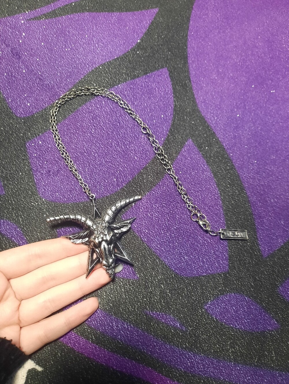 Black Goat Head Pendant Necklace